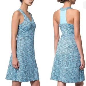 MPG Mondetta Performance Gear Medium Teal Combo V-Neck Built-in Bra Travel Dress